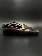 POLO BY RALPH LAUREN BURGUNDY LEATHER BROGUE PENNY LOAFERS