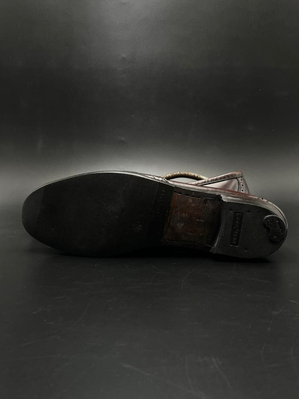 POLO BY RALPH LAUREN BURGUNDY LEATHER BROGUE PENNY LOAFERS