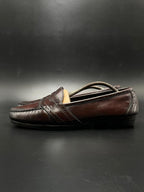 POLO BY RALPH LAUREN BURGUNDY LEATHER BROGUE PENNY LOAFERS
