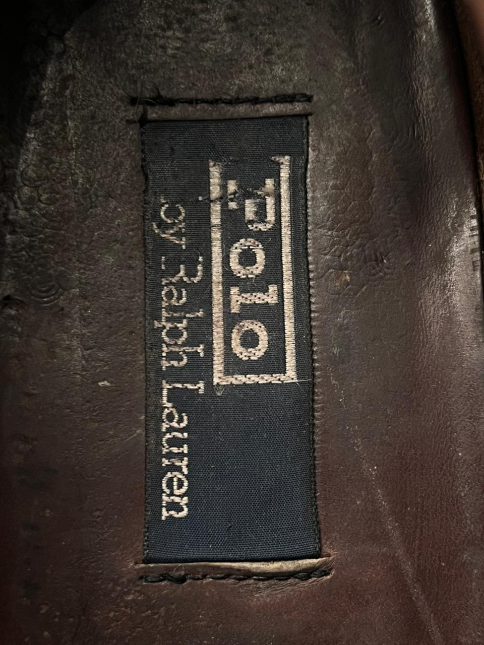 POLO BY RALPH LAUREN BURGUNDY LEATHER BROGUE PENNY LOAFERS