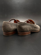 VAN LIER GREY SUEDE PENNY LOAFERS