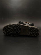 TOD'S BLACK SUEDE GOMMINI LACE-UP DRIVING SNEAKERS