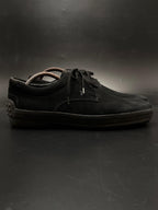 TOD'S BLACK SUEDE GOMMINI LACE-UP DRIVING SNEAKERS