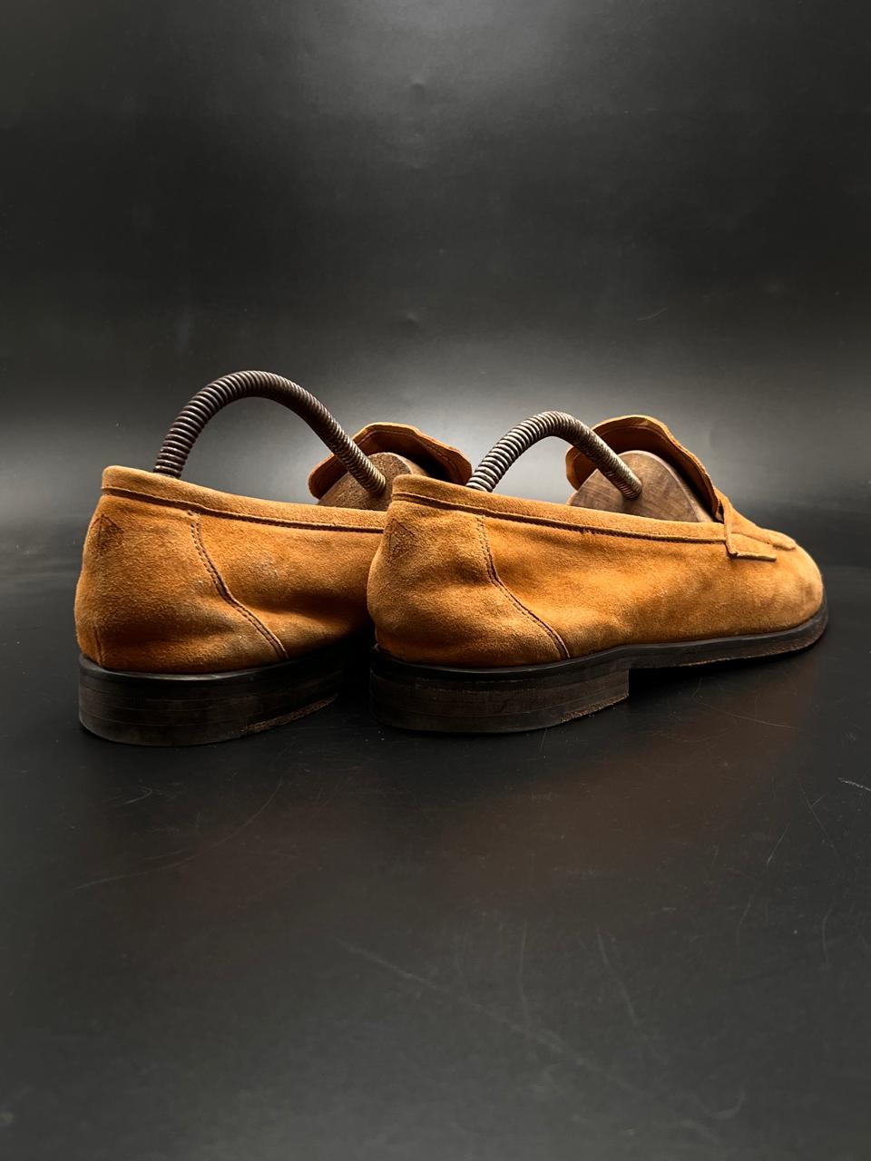 LORENZO BANFI X CLASSSY TAN SUEDE PENNY LOAFERS SHOES