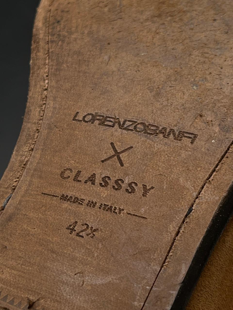 LORENZO BANFI X CLASSSY TAN SUEDE PENNY LOAFERS SHOES