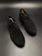 TOD'S BLACK SUEDE GOMMINI LACE-UP DRIVING SNEAKERS