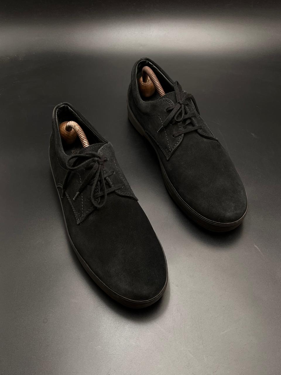 TOD'S BLACK SUEDE GOMMINI LACE-UP DRIVING SNEAKERS