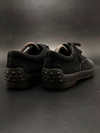 TOD'S BLACK SUEDE GOMMINI LACE-UP DRIVING SNEAKERS