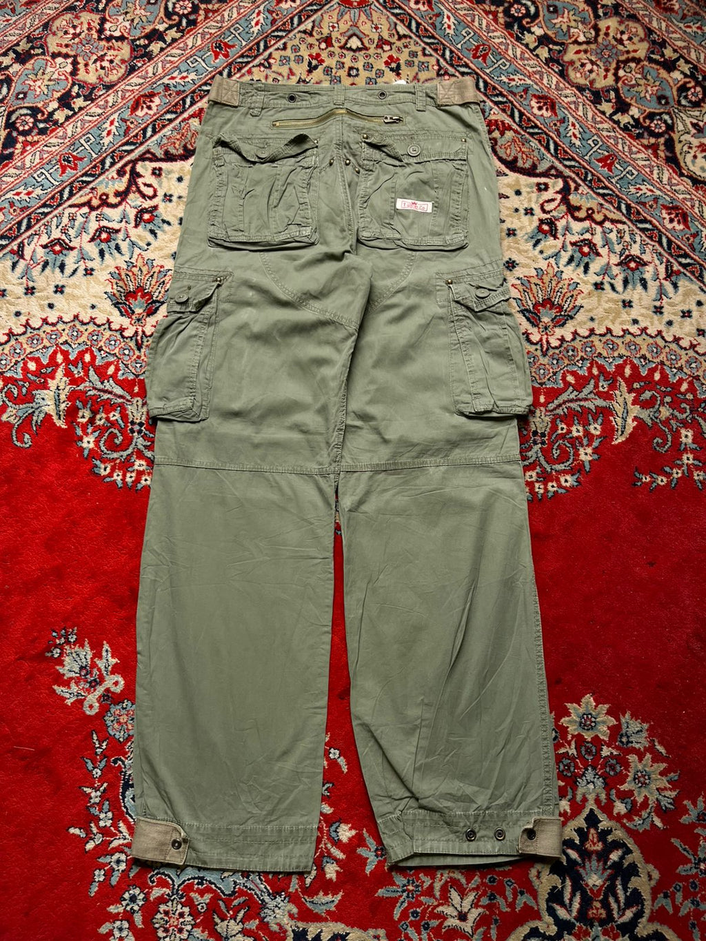 T-WEAR CO ORIGINAL SAGE GREEN DISTRESSED CARGO PANTS - 32