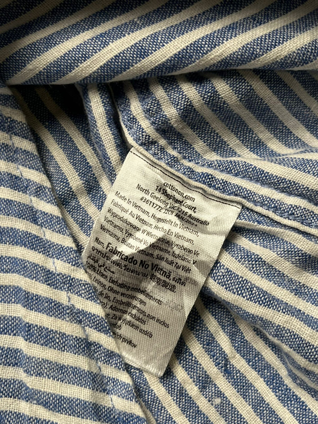 COTTON ON LINEN STRIPED BUTTON DOWN SHIRT - S