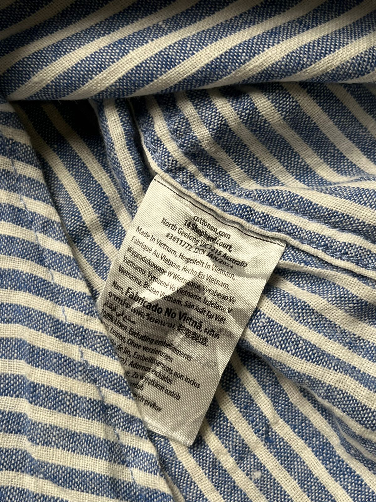 COTTON ON LINEN STRIPED BUTTON DOWN SHIRT - S