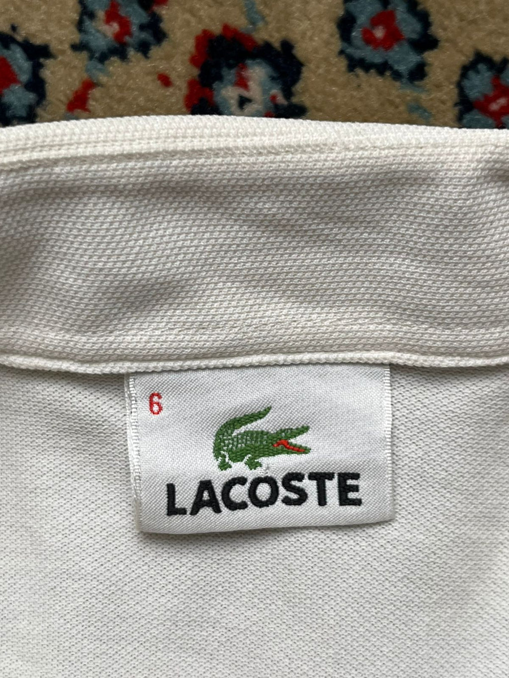 LACOSTE WHITE TEXTURED COTTON/POLY BLEND BUTTON DOWN SHIRT - XL