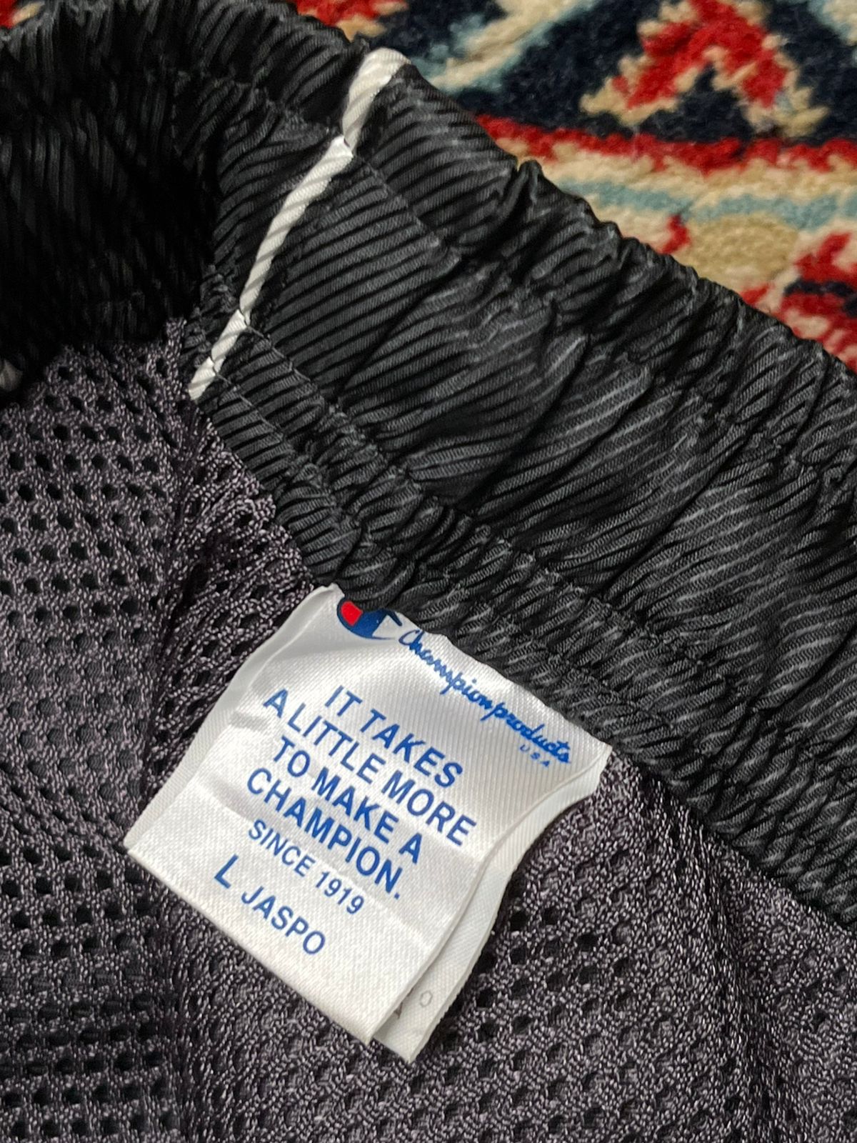 VINTAGE CHAMPION JAPAN GLOSSY BLACK OUTDOOR CASUAL TRACK PANTS - 28