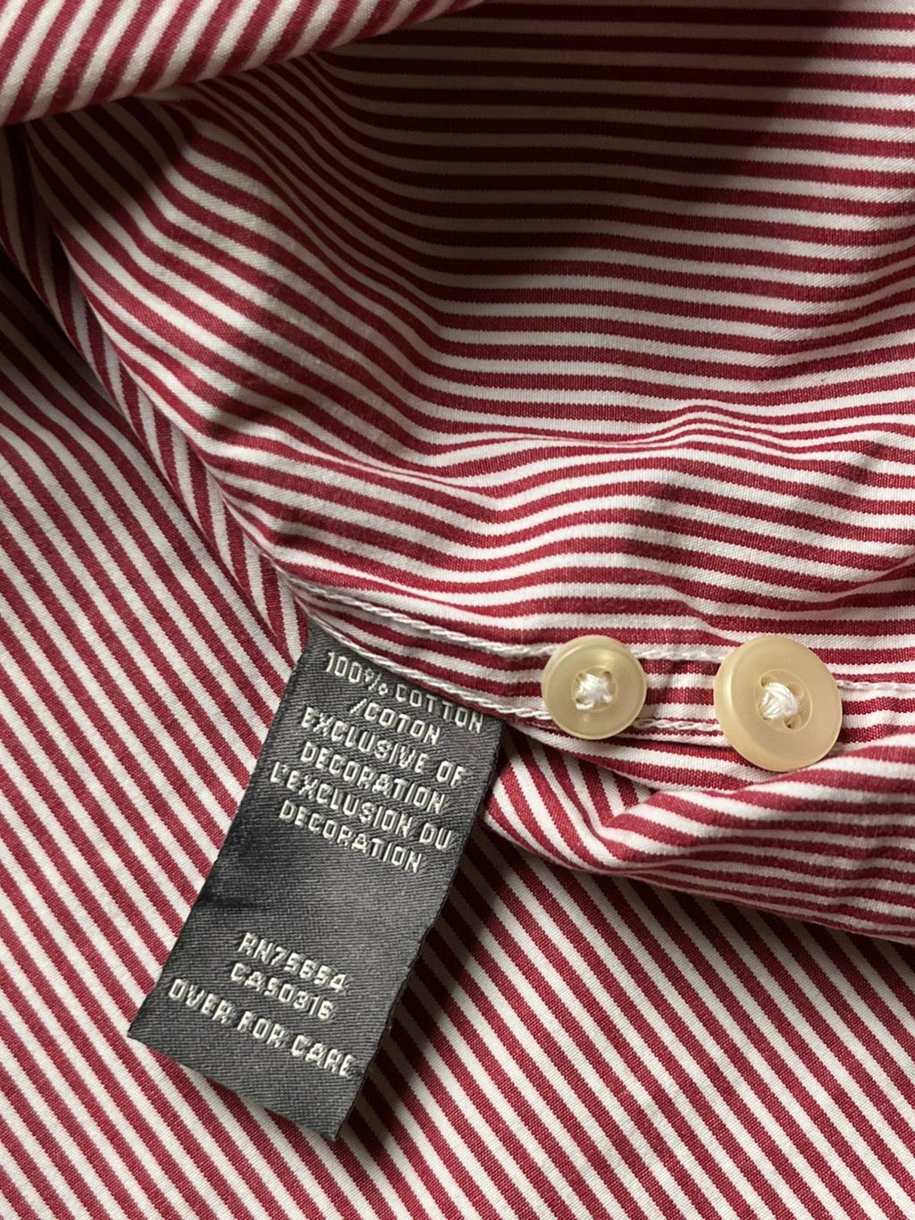 ABERCROMBIE & FITCH PINK STRIPED BUTTON DOWN SHIRT - L