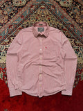 ABERCROMBIE & FITCH PINK STRIPED BUTTON DOWN SHIRT - L