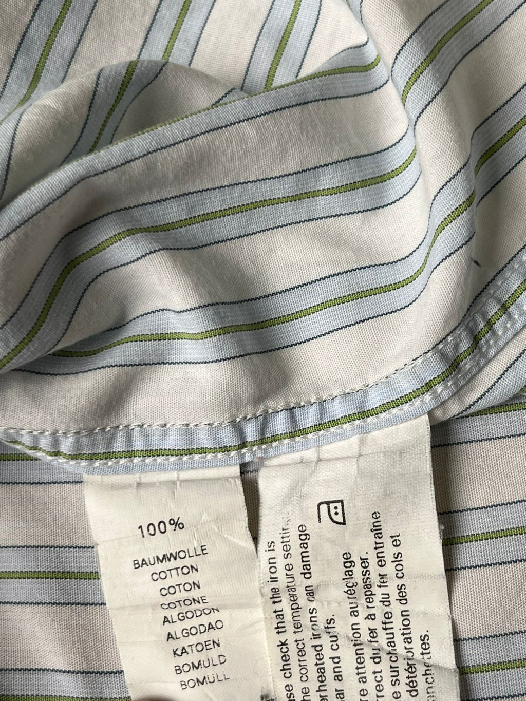SEIDEN STICKER STRIPED BUTTON DOWN SHIRT - L