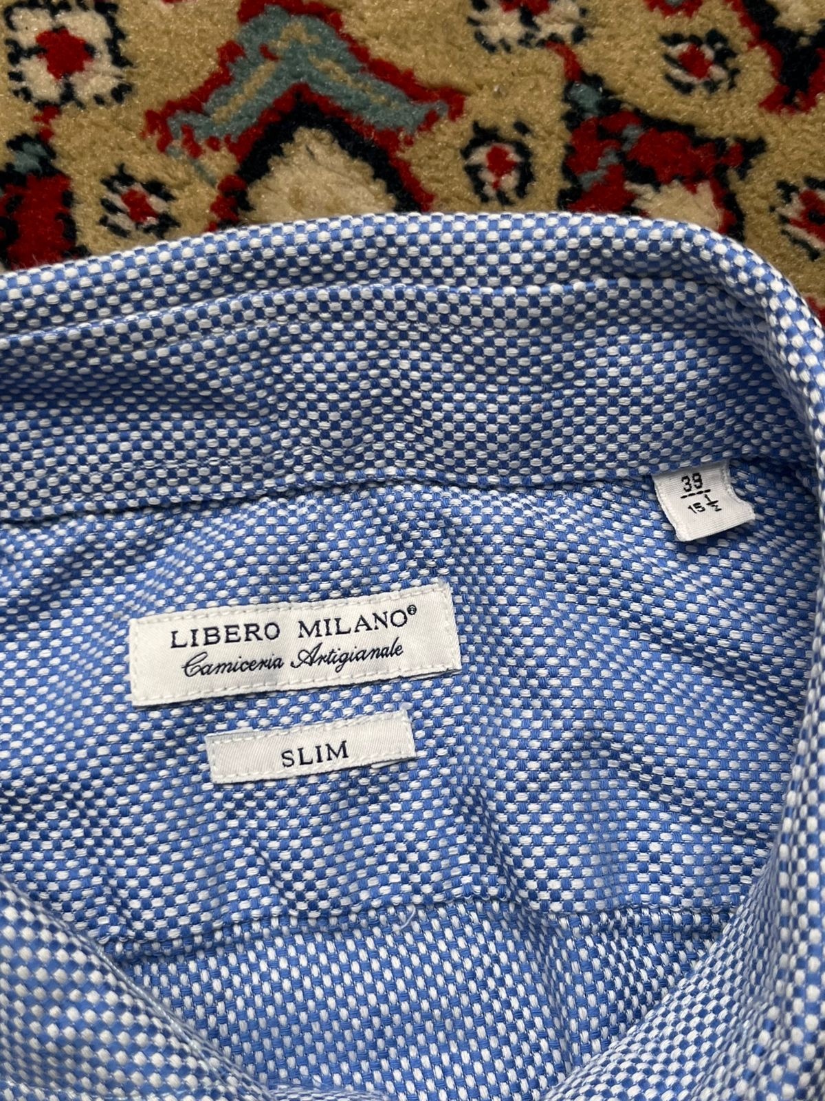 LIBERO MILANO SLIM FIT JACQUARD TEXTURED BUTTON DOWN SHIRT - M
