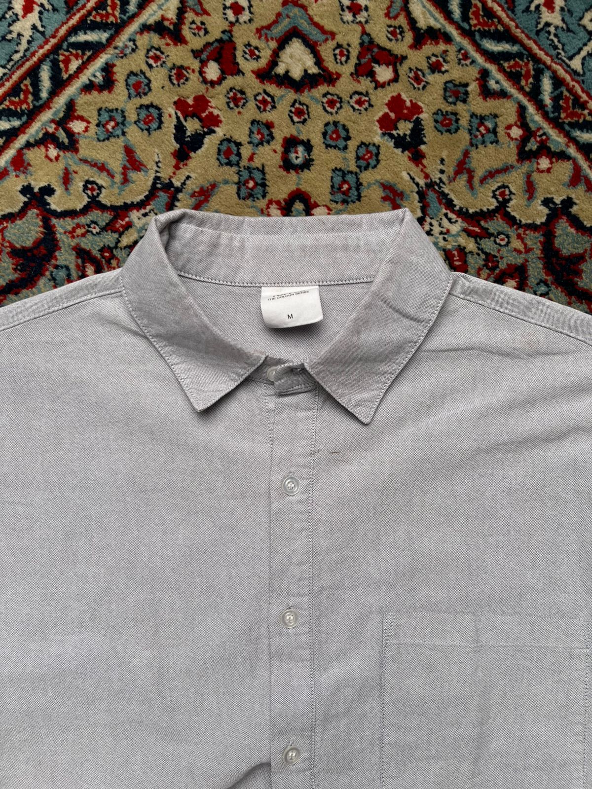 TOFFEE GREY CROPPED BUTTON DOWN SHIRT - M