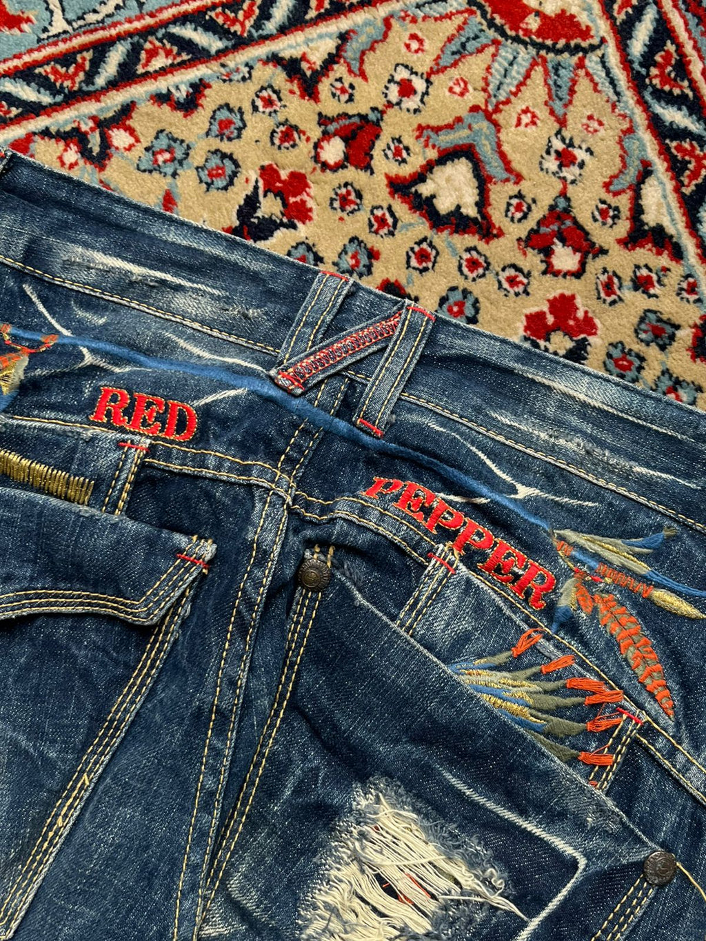 RED PEPPER STRAIGHT FIT Heavyweight EMBROIDERED JEANS - 28
