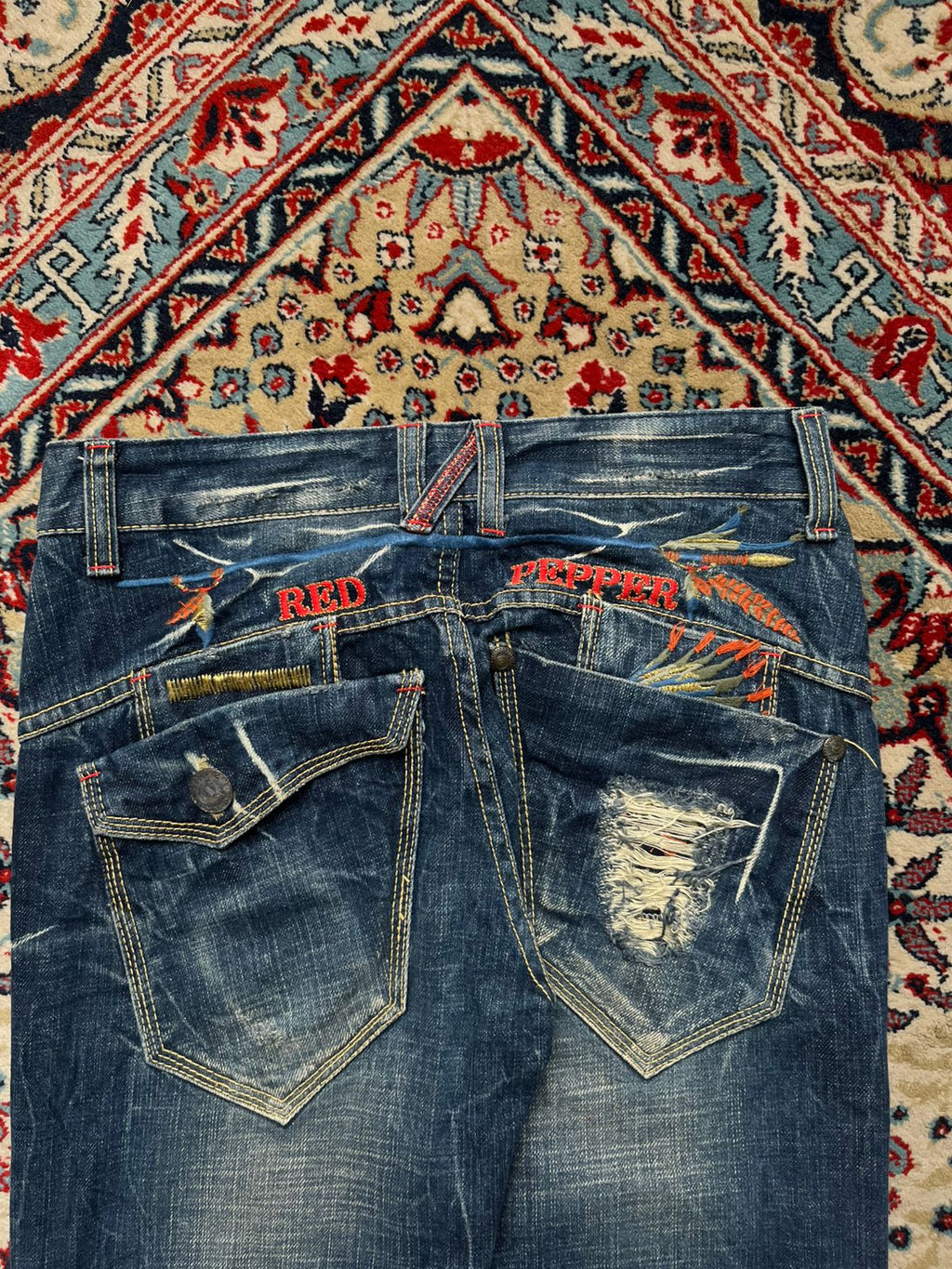 RED PEPPER STRAIGHT FIT Heavyweight EMBROIDERED JEANS - 28
