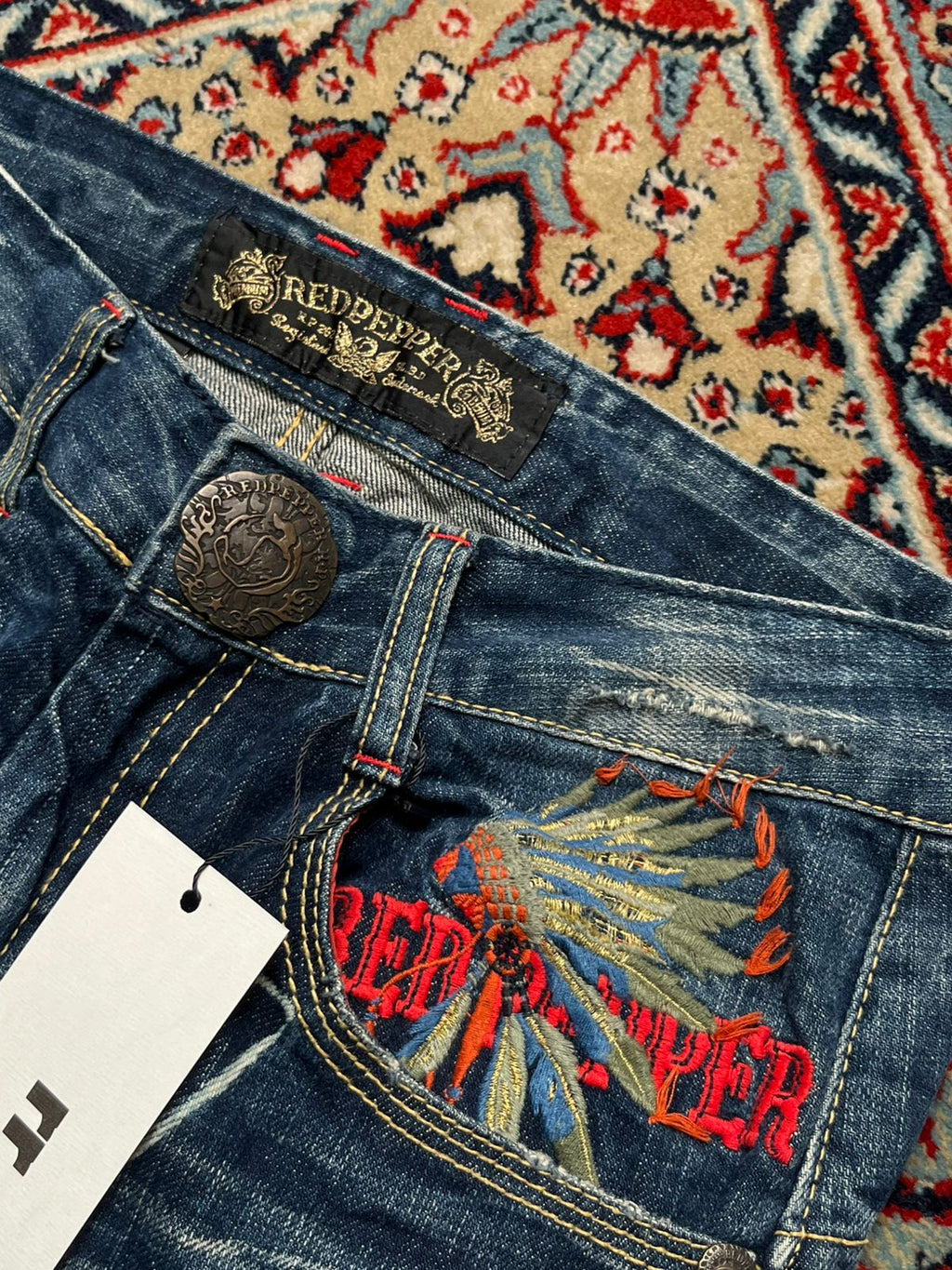 RED PEPPER STRAIGHT FIT Heavyweight EMBROIDERED JEANS - 28