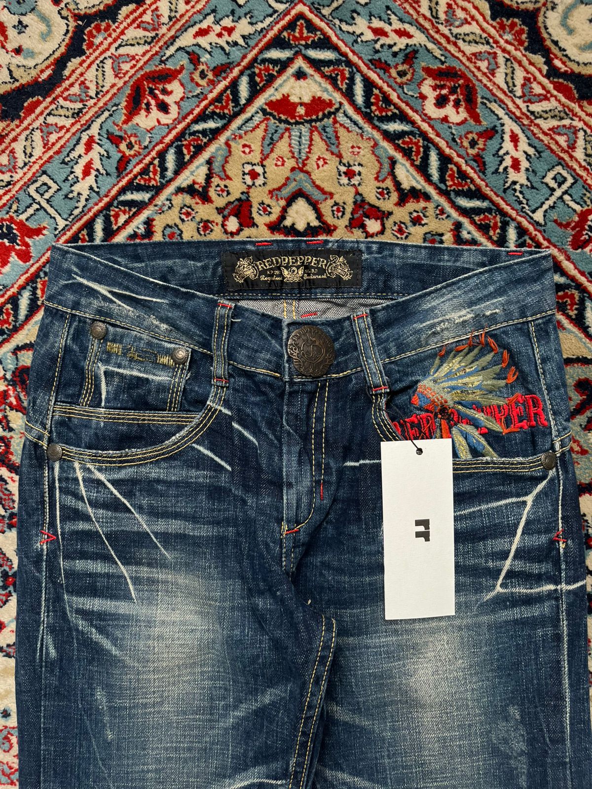 RED PEPPER STRAIGHT FIT Heavyweight EMBROIDERED JEANS - 28