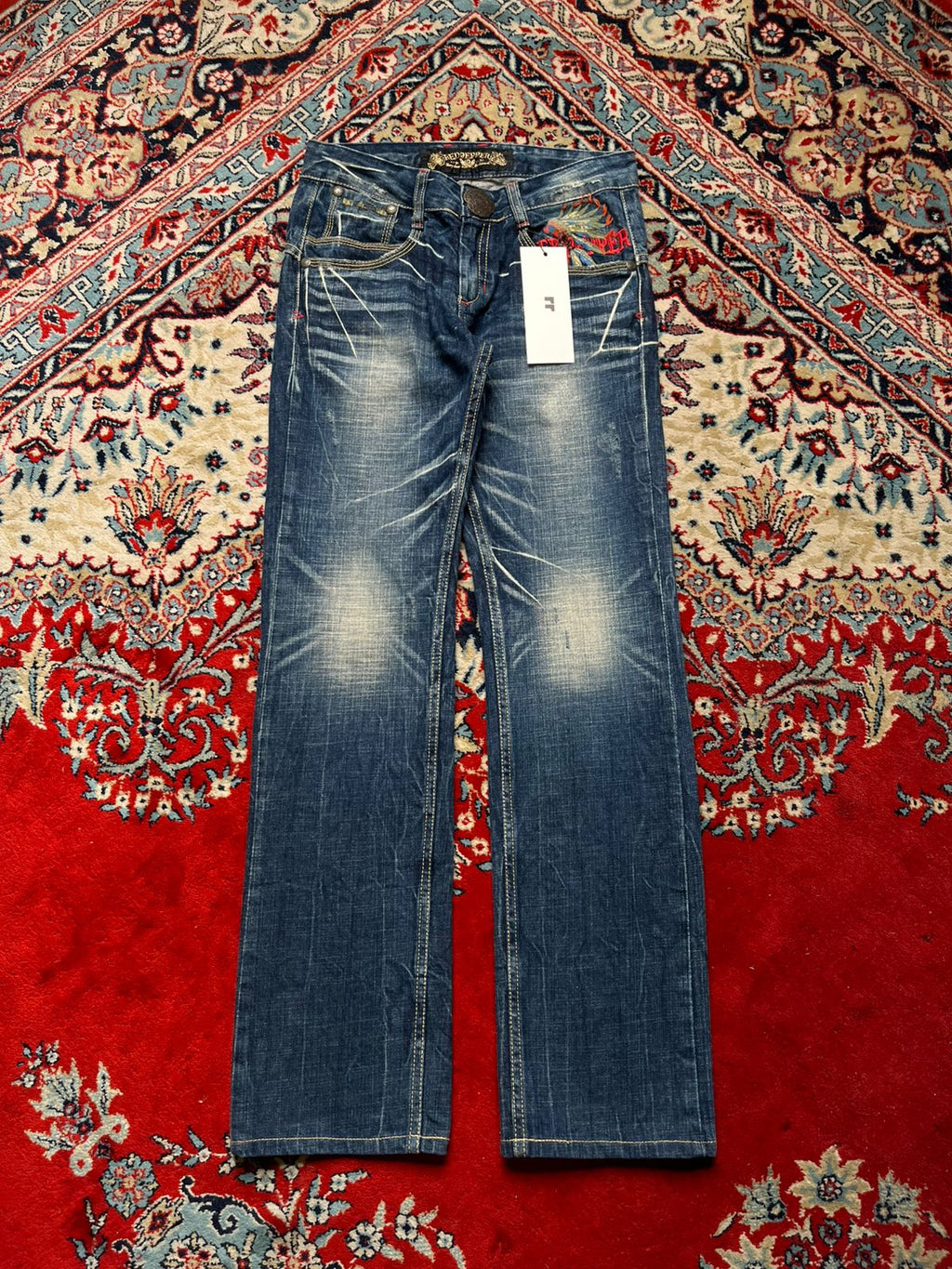 RED PEPPER STRAIGHT FIT Heavyweight EMBROIDERED JEANS - 28