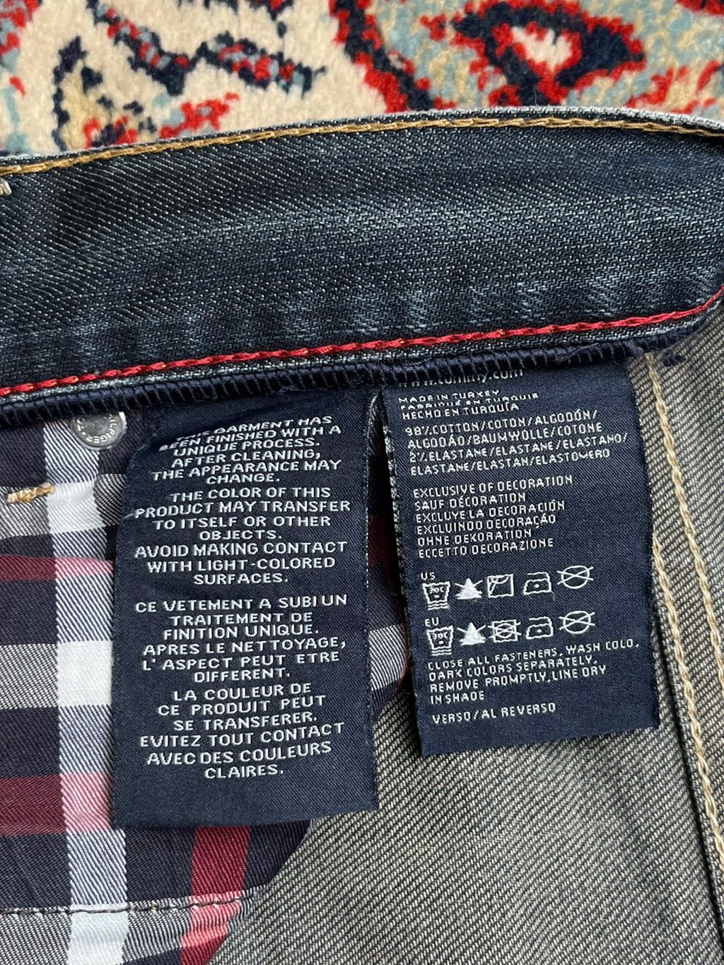 VINTAGE TOMMY HILFIGER DARK WASHED STRAIGHT FIT JEANS - 34