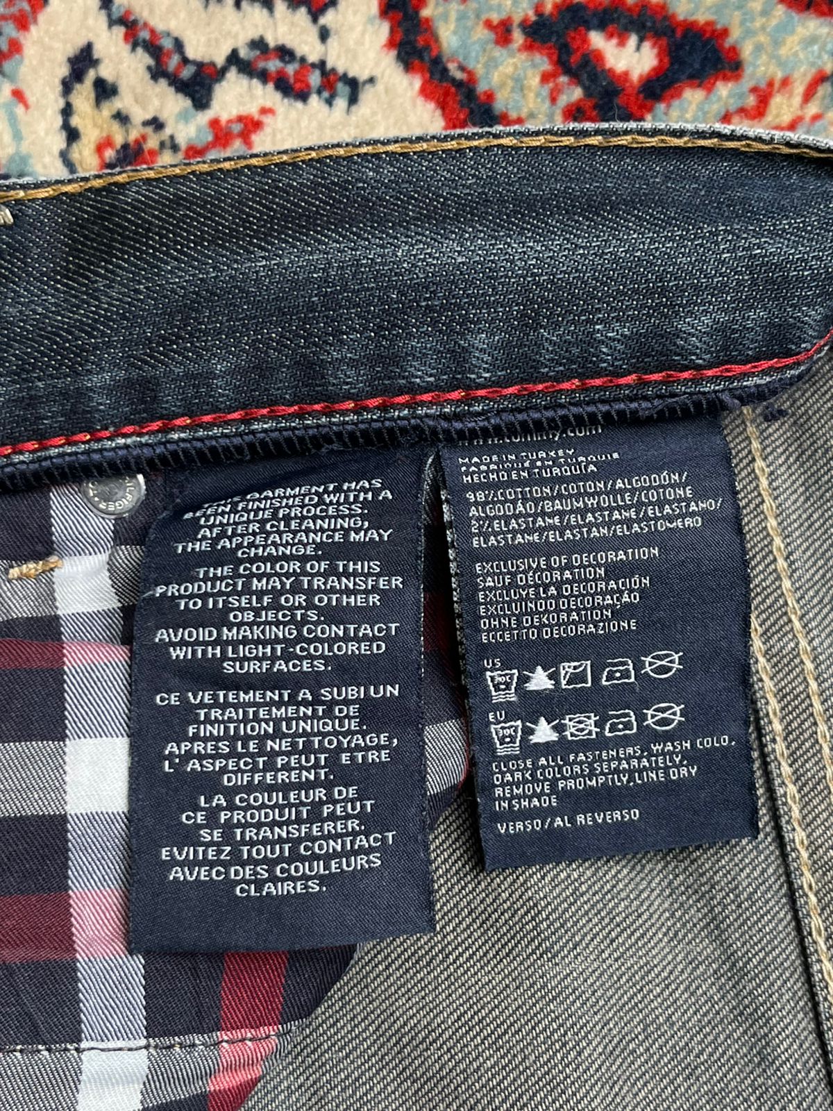 VINTAGE TOMMY HILFIGER DARK WASHED STRAIGHT FIT JEANS - 34