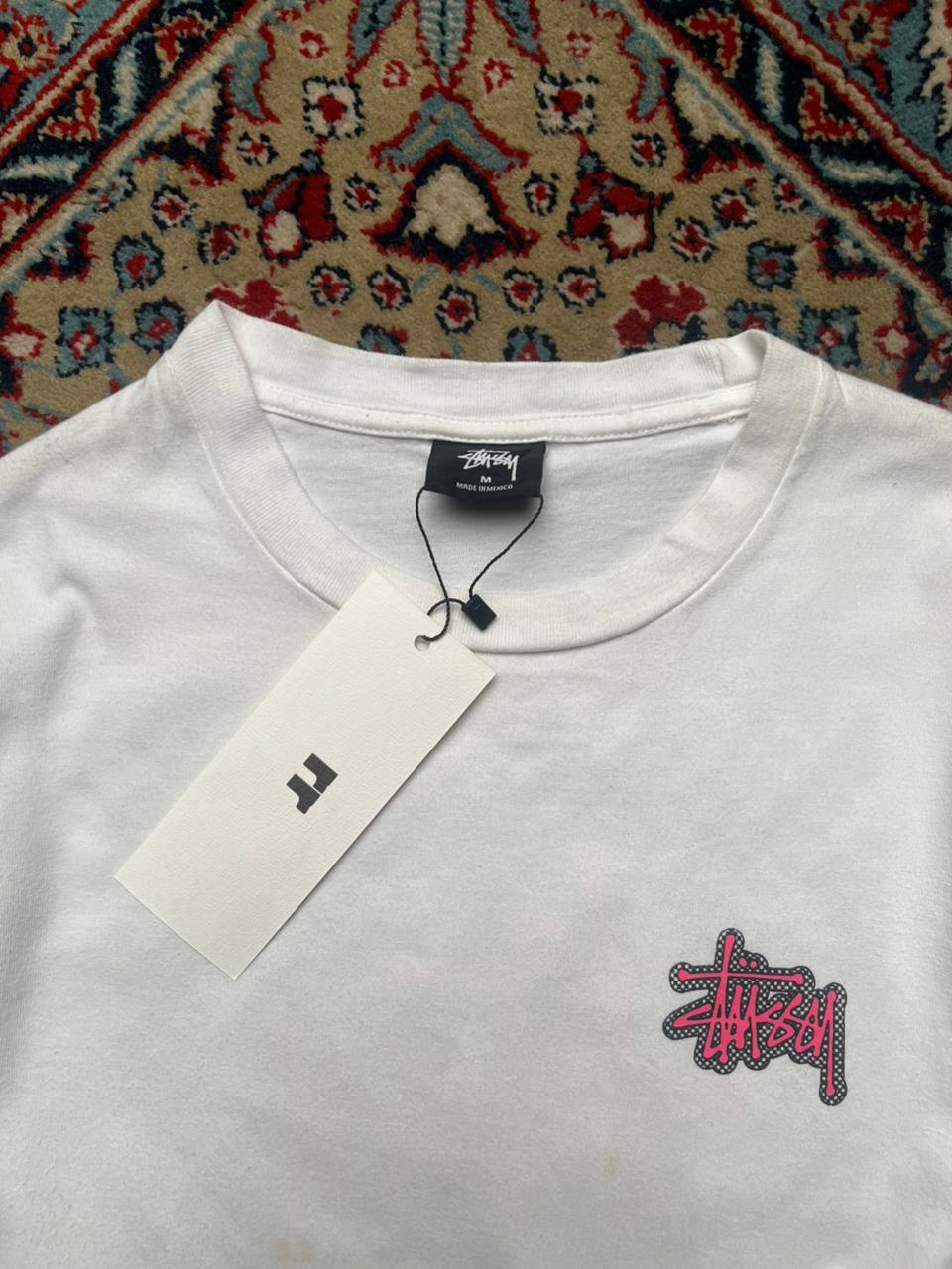 STUSSY WHITE GRAPHIC TEE - S