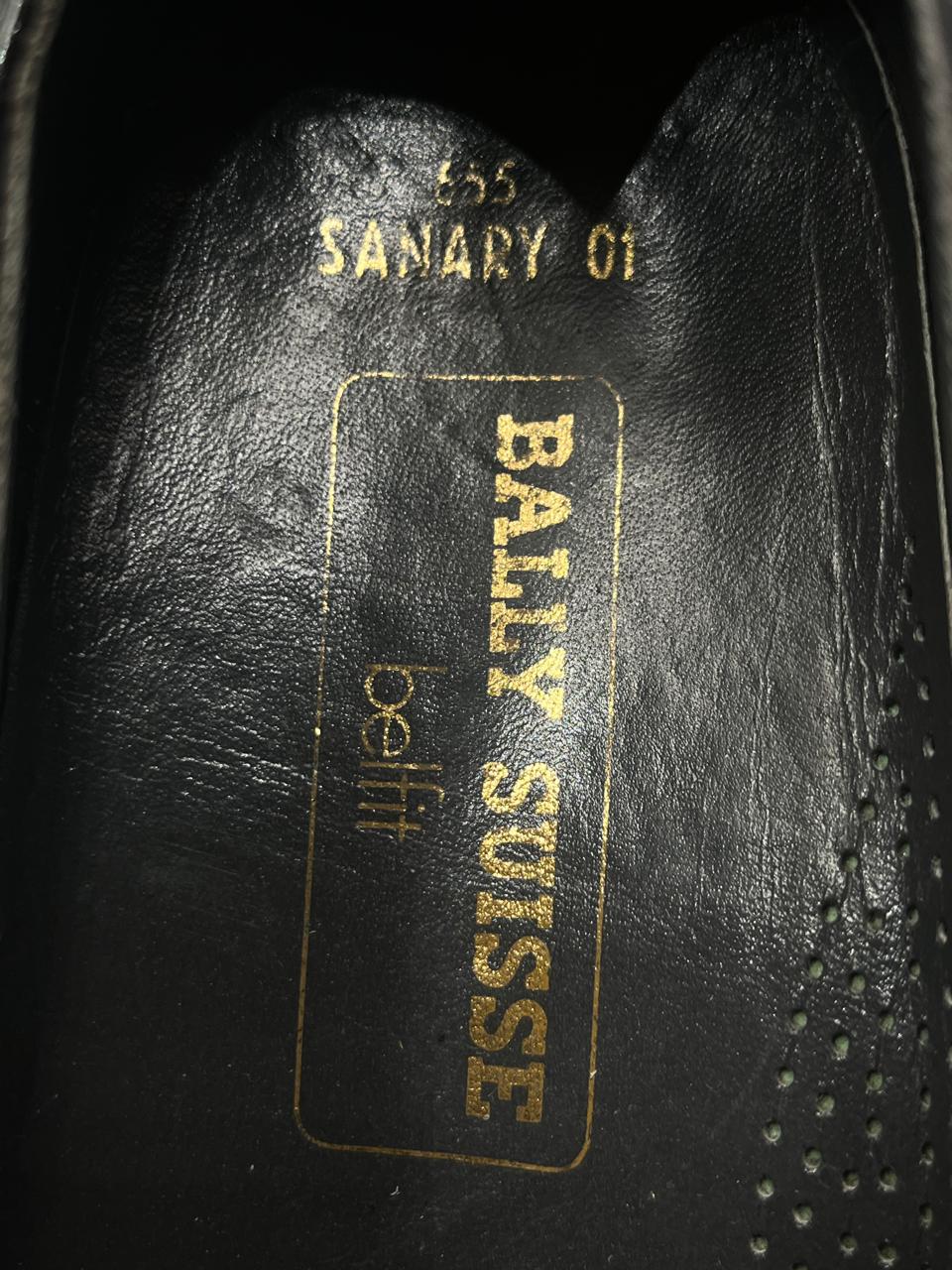 BALLY SUISSE "SANARY 01" BLACK LEATHER DERBY OXFORD DRESS SHOES