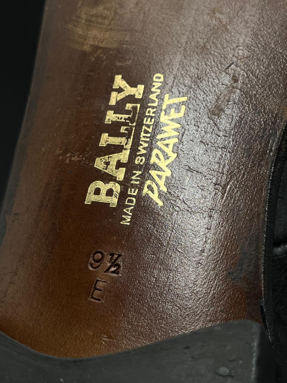 BALLY SUISSE "SANARY 01" BLACK LEATHER DERBY OXFORD DRESS SHOES