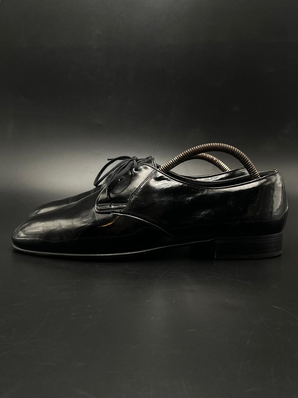 BALLY SUISSE "SANARY 01" BLACK LEATHER DERBY OXFORD DRESS SHOES