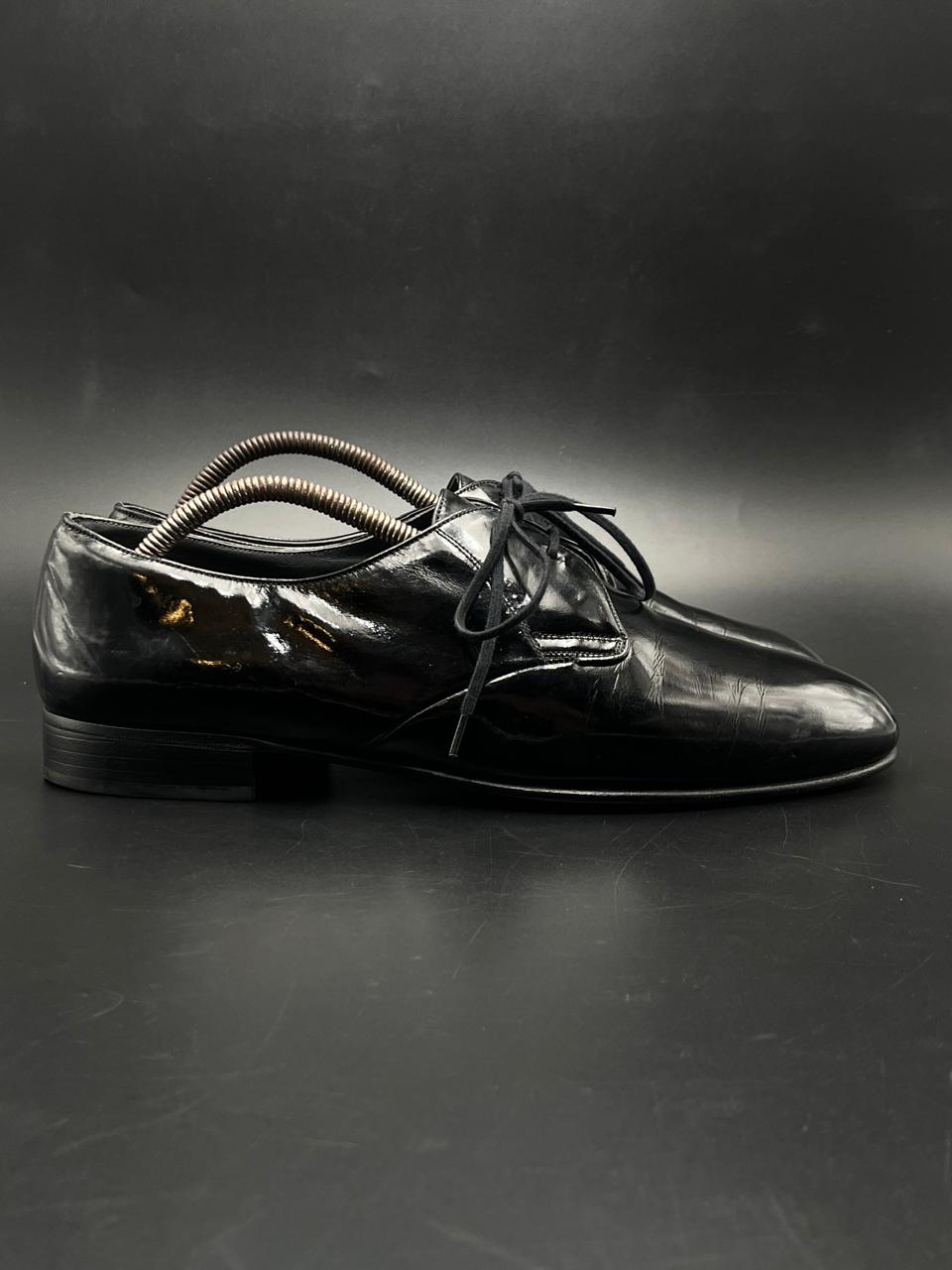 BALLY SUISSE "SANARY 01" BLACK LEATHER DERBY OXFORD DRESS SHOES