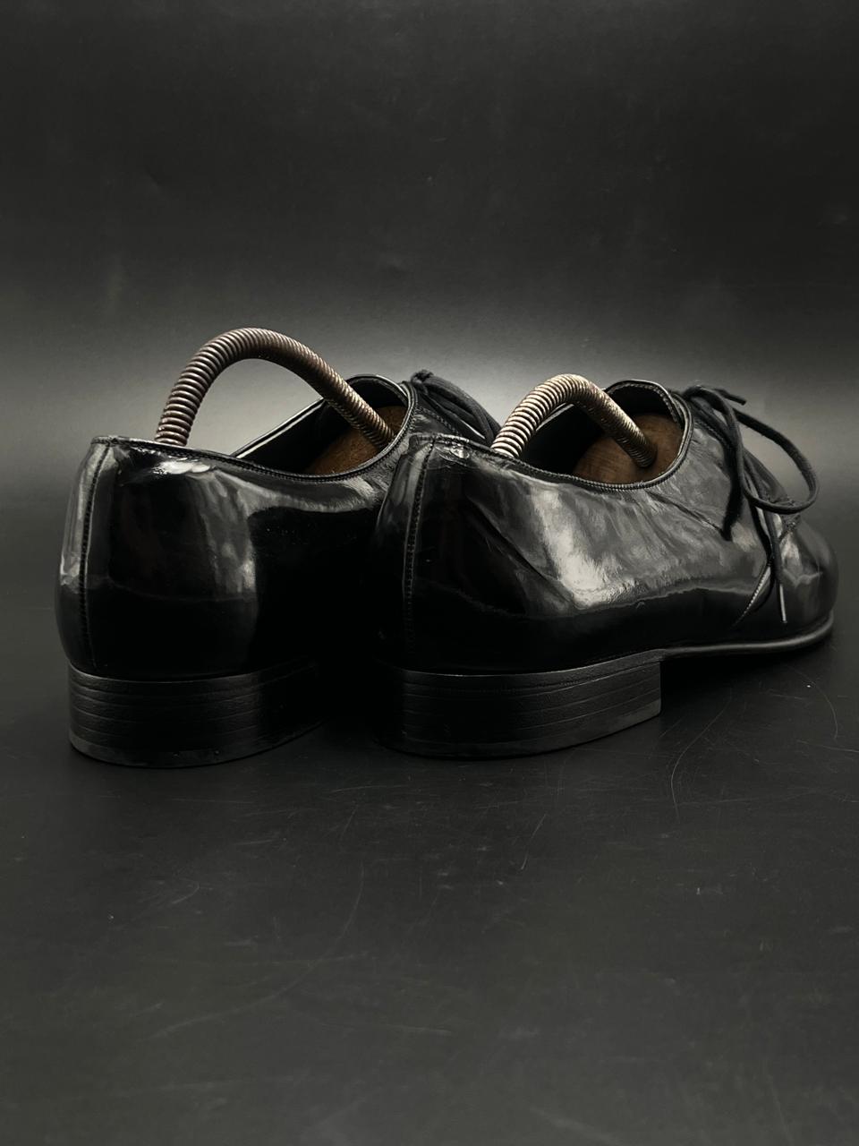 BALLY SUISSE "SANARY 01" BLACK LEATHER DERBY OXFORD DRESS SHOES