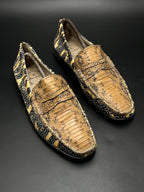 BLAIR HILTON SNAKESKIN PENNY DRIVERS