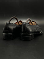 GIORGIO BRUTINI LE GLOVE BLACK WOVEN KILTIE HURACHE LOAFERS