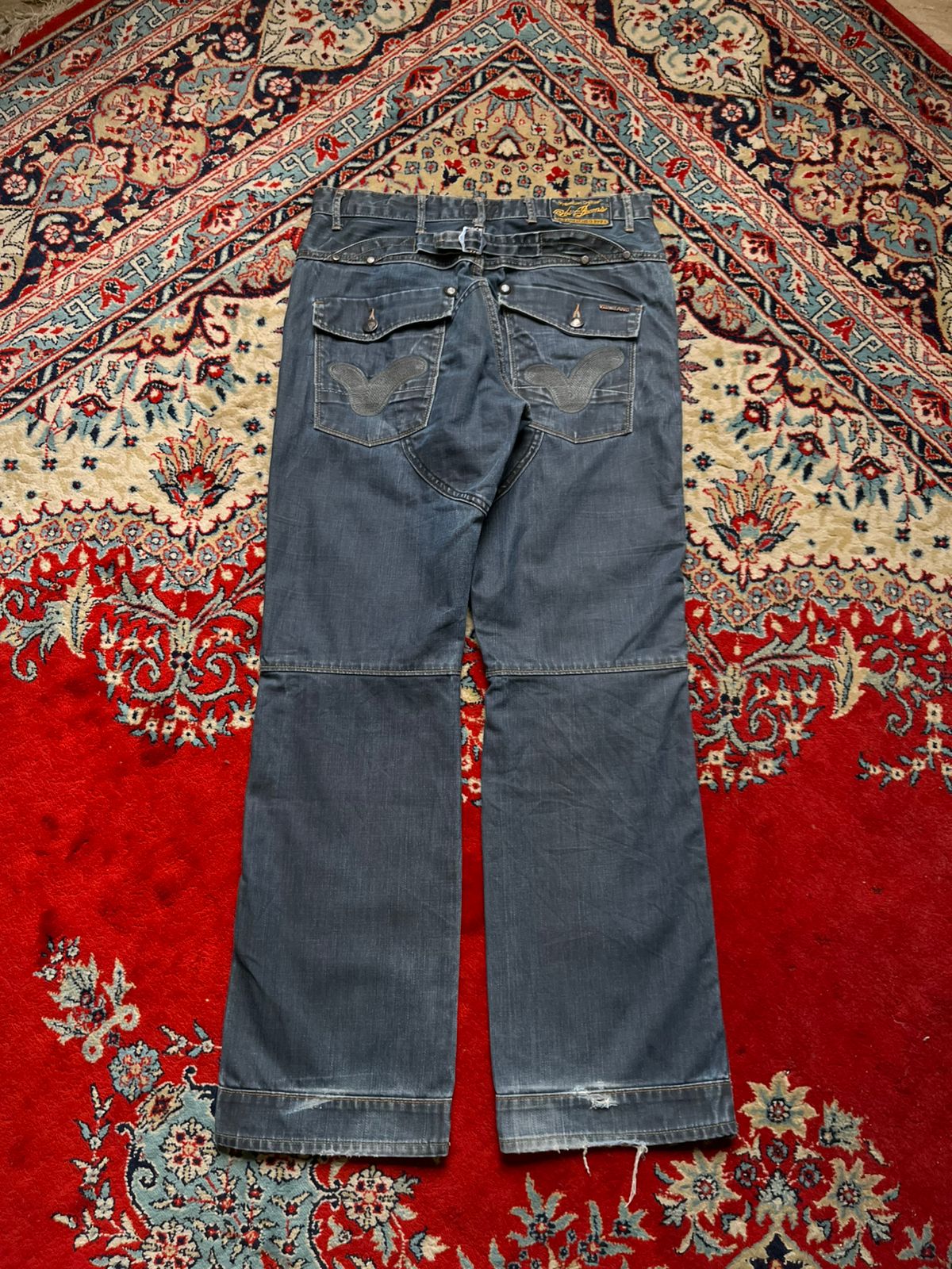 VOI DARK WASHED STRAIGHT FIT BIKER JEANS - 32