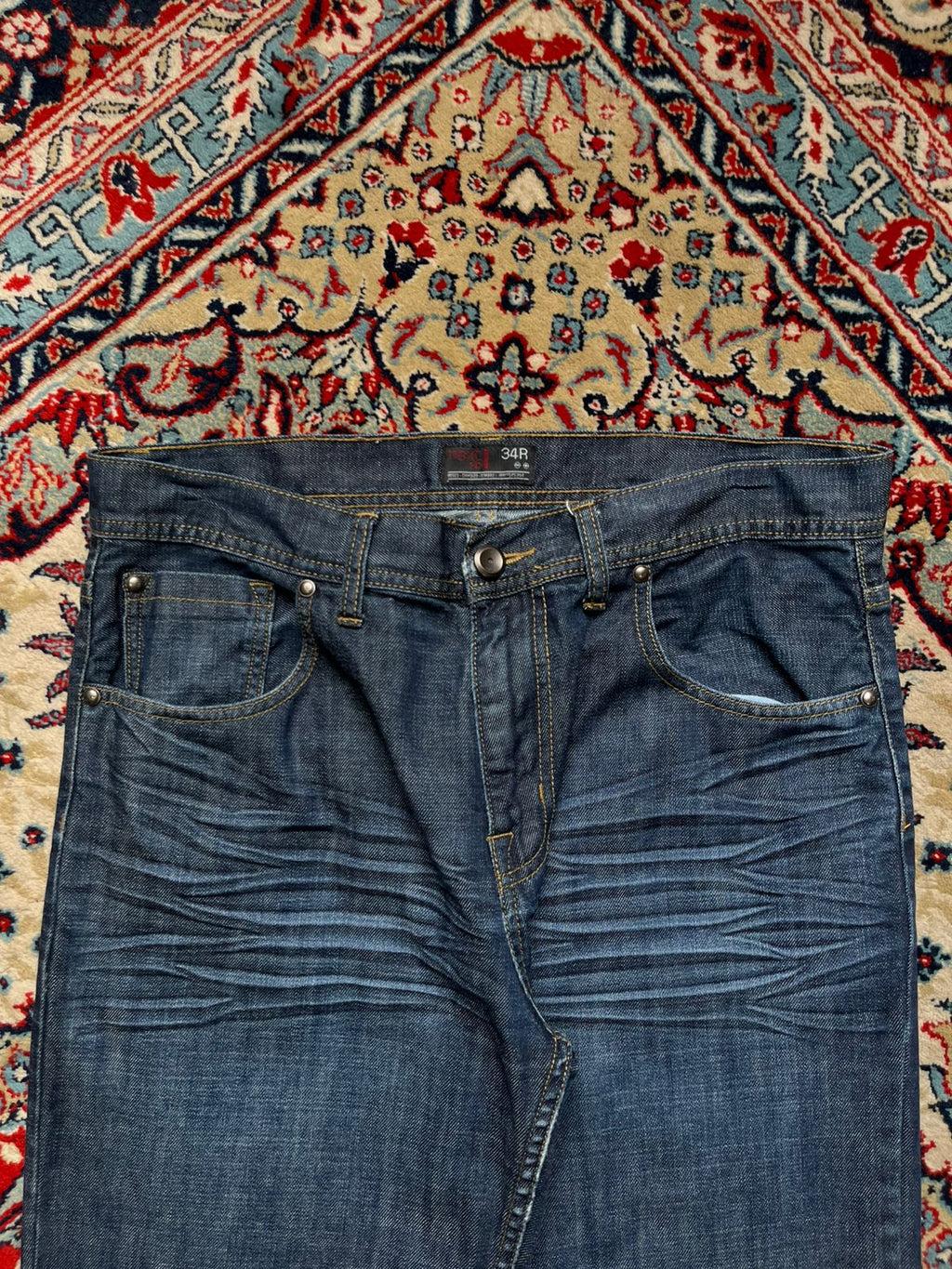 NEXT DARK WASHED BOOTCUT JEANS - 34