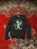 vtg RICK AND MORTY BLACK GRAPHIC full sleeve SHIRT - M