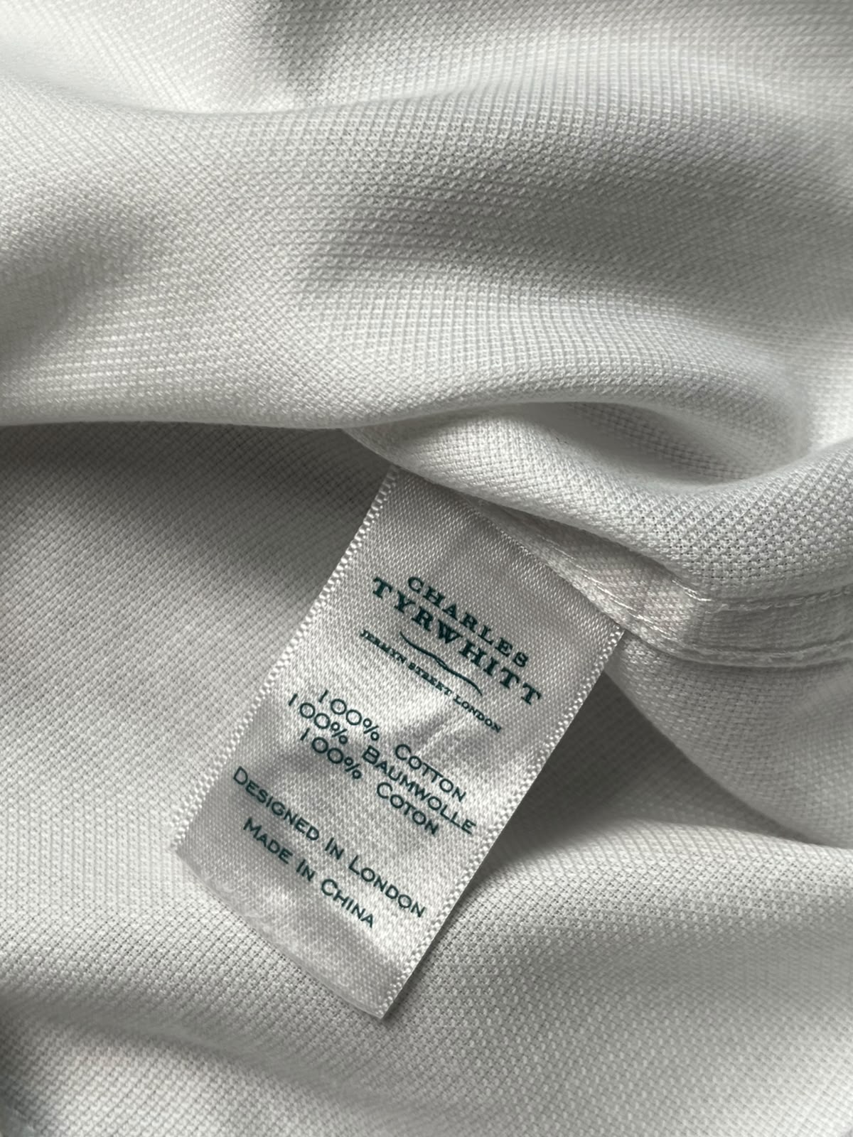 CHARLES TYRWHITT Extra Slim Fit White BUTTON DOWN SHIRT - S