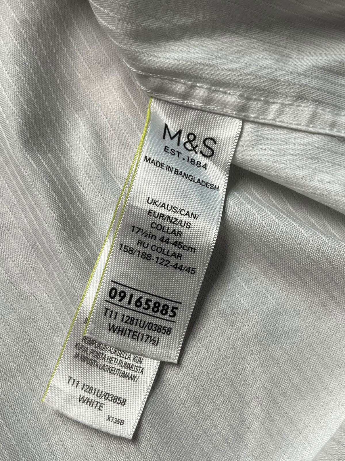 M&S Marks & Spencer Regular Fit White Cotton BUTTON DOWN SHIRT - XL