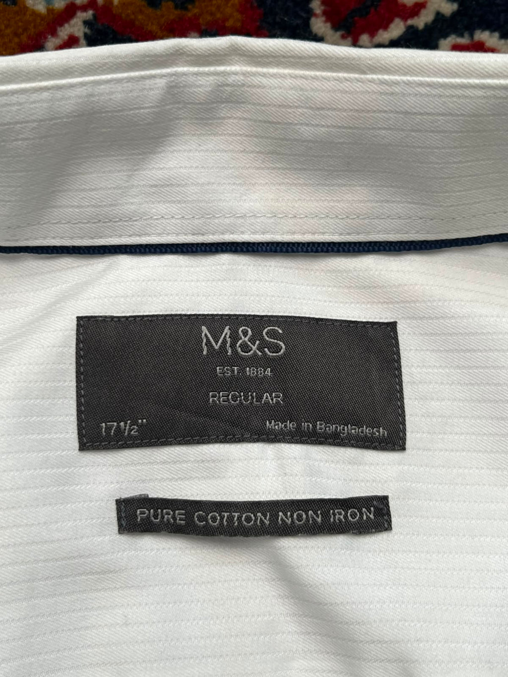 M&S Marks & Spencer Regular Fit White Cotton BUTTON DOWN SHIRT - XL