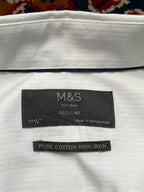 M&S Marks & Spencer Regular Fit White Cotton BUTTON DOWN SHIRT - XL