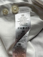 TM LEWIN Slim Fit Royal Satin Weave White Cotton BUTTON DOWN SHIRT - XL