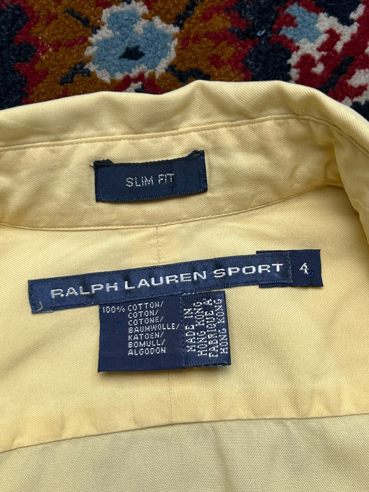 Polo RALPH LAUREN SPORT Yellow Slim Fit Cotton BUTTON DOWN SHIRT - L