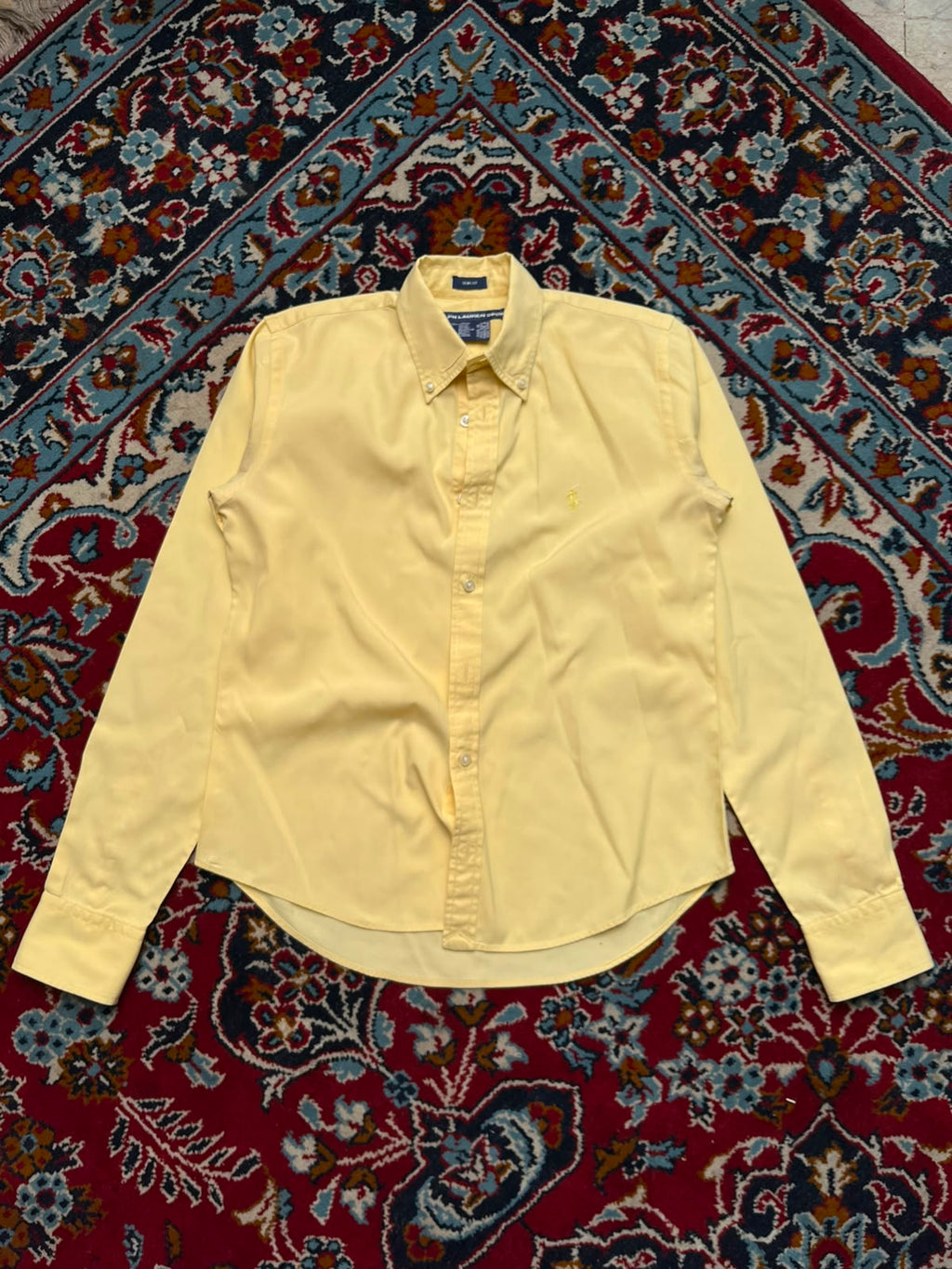 Polo RALPH LAUREN SPORT Yellow Slim Fit Cotton BUTTON DOWN SHIRT - L