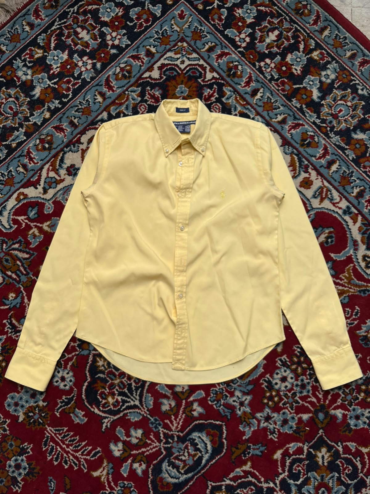 Polo RALPH LAUREN SPORT Yellow Slim Fit Cotton BUTTON DOWN SHIRT - L
