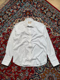 MARKS & SPENCER Tailoring Blue Striped Non-Iron BUTTON DOWN SHIRT - XL