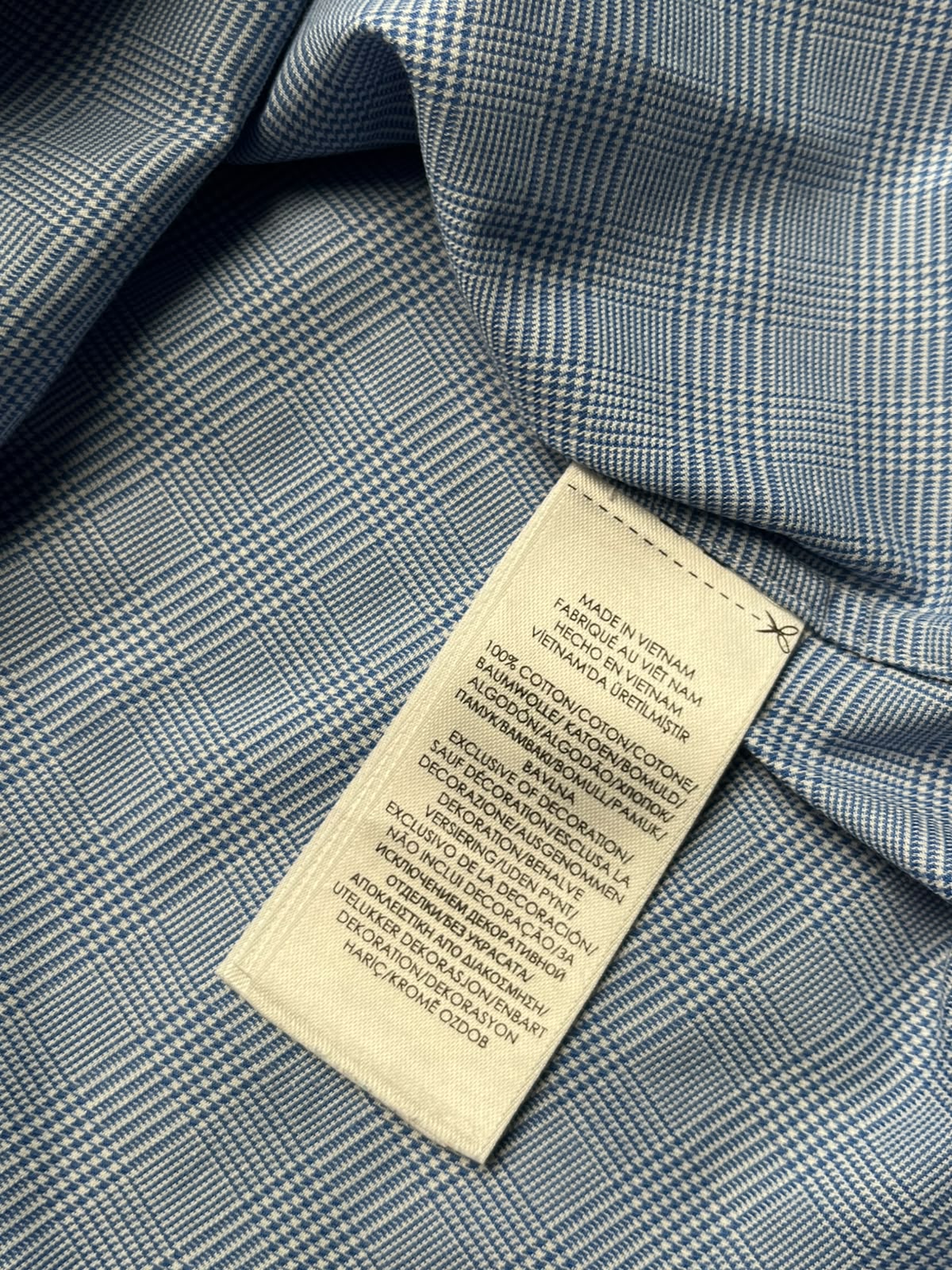 POLO RALPH LAUREN Blue Plaid Slim Fit Cotton BUTTON DOWN SHIRT - M